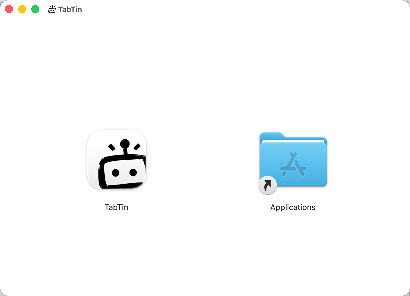 将 TabTin 拖拽到 Mac Applications 文件夹